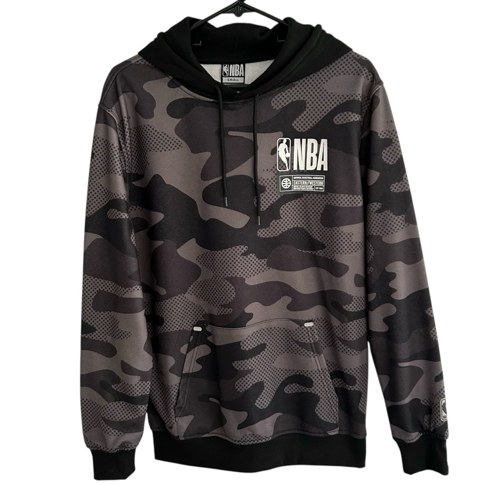 NWT NBA Eastern/Western Black Camo Pullover Lined Sweatshirt Hoodie Men’s Small